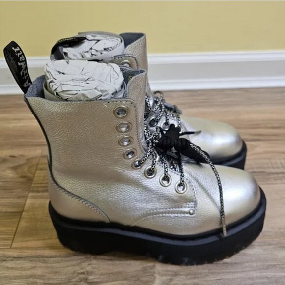 RARE Dr. Martens Jadon Max Boot Metallic Leather Platforms Brand New in … - Picture 10 of 14